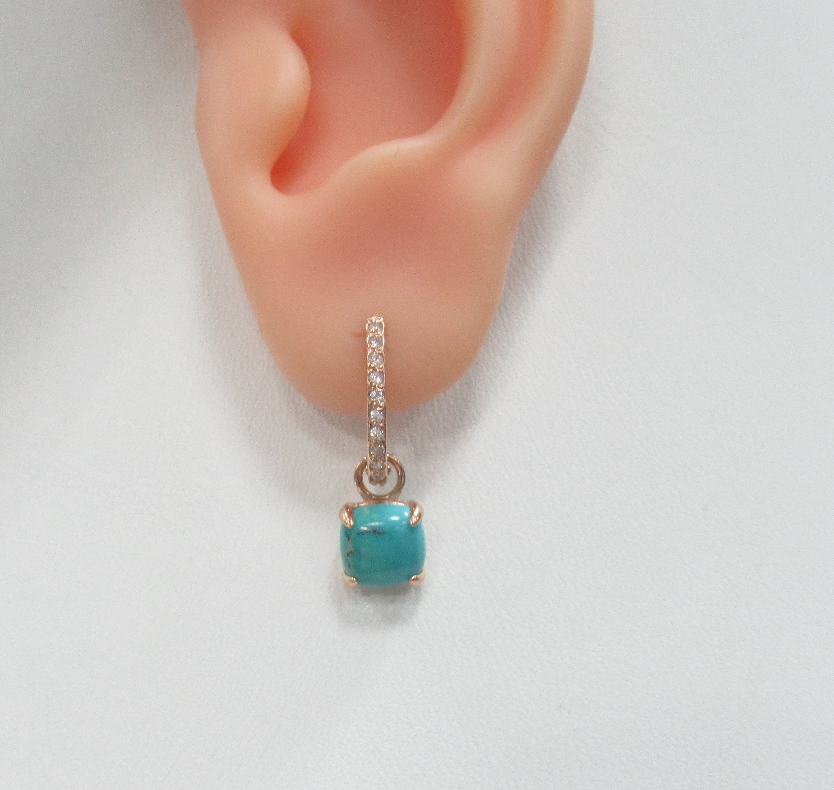 Серебряные серьги-трансформеры с бирюзой